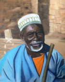 Malian man posing in his village