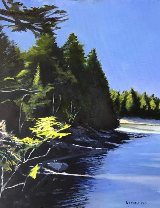 View of cove with glimmers of sunlight